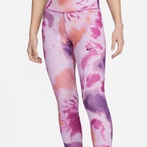 NWT  Women's Nike Dri-fit One Mid-rise 7/8 Tie-dye Leggings, Sz S  DV0051-565